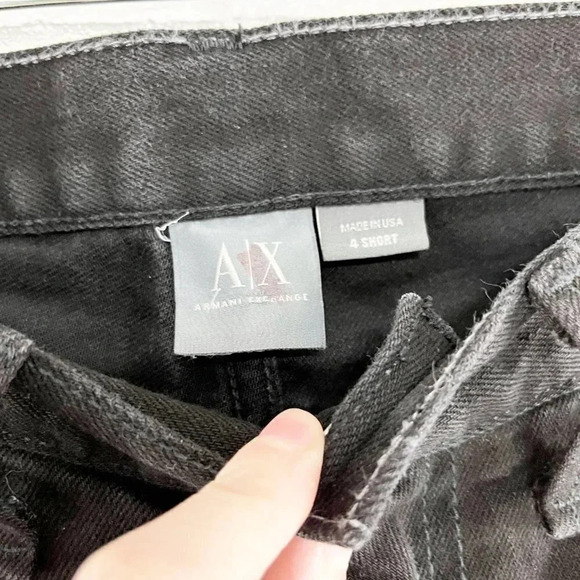 Armani Exchange Black Wide Leg Flare Medium Rise Jeans Women's Size 4 Short - Picture 5 of 10